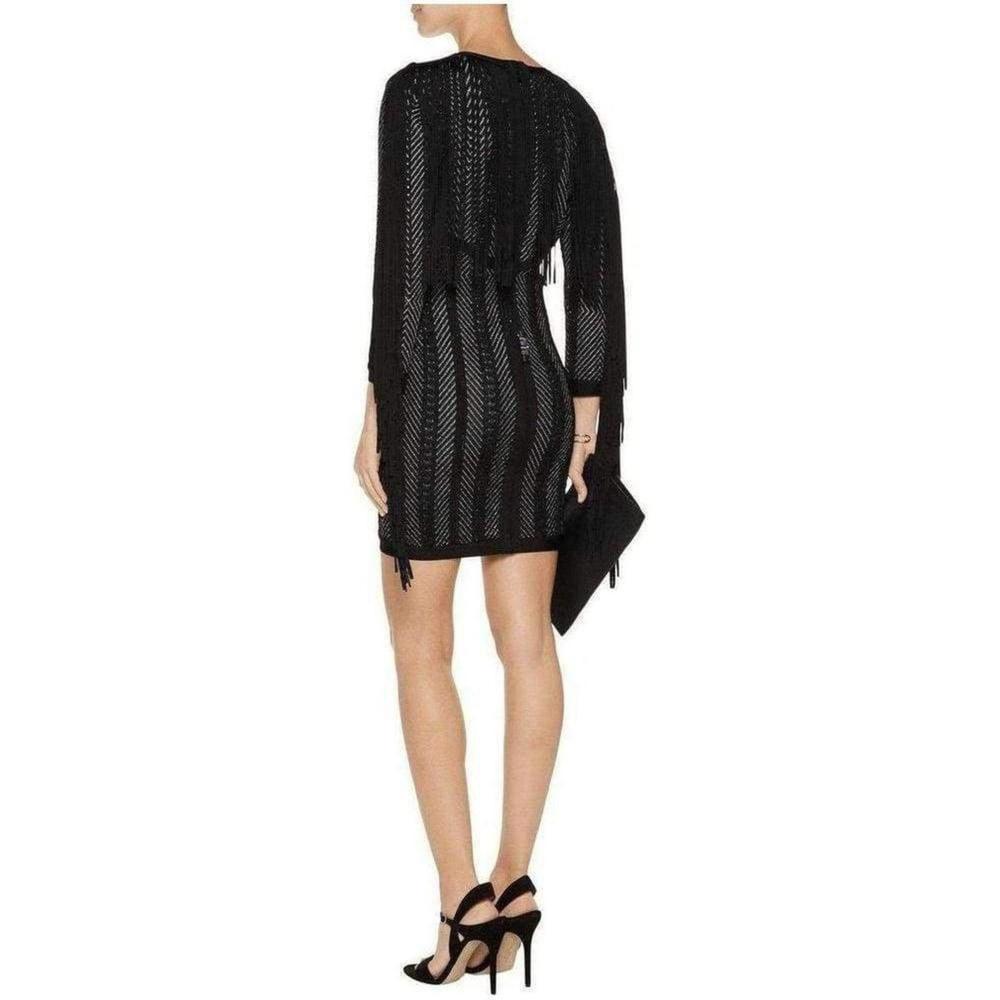 Herve Leger - Doutzen Plaited Chevron Fringe Dress - S - Picture 4 of 4